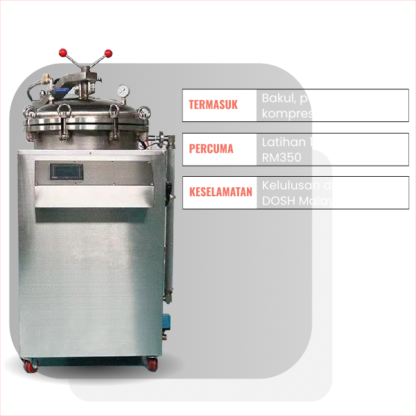 mesin retort makanan medium, 100 Liter Malaysia