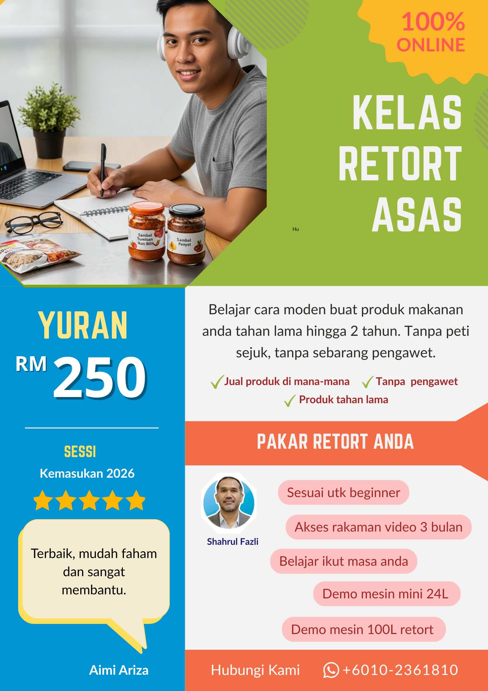 kursus retort secara online asas