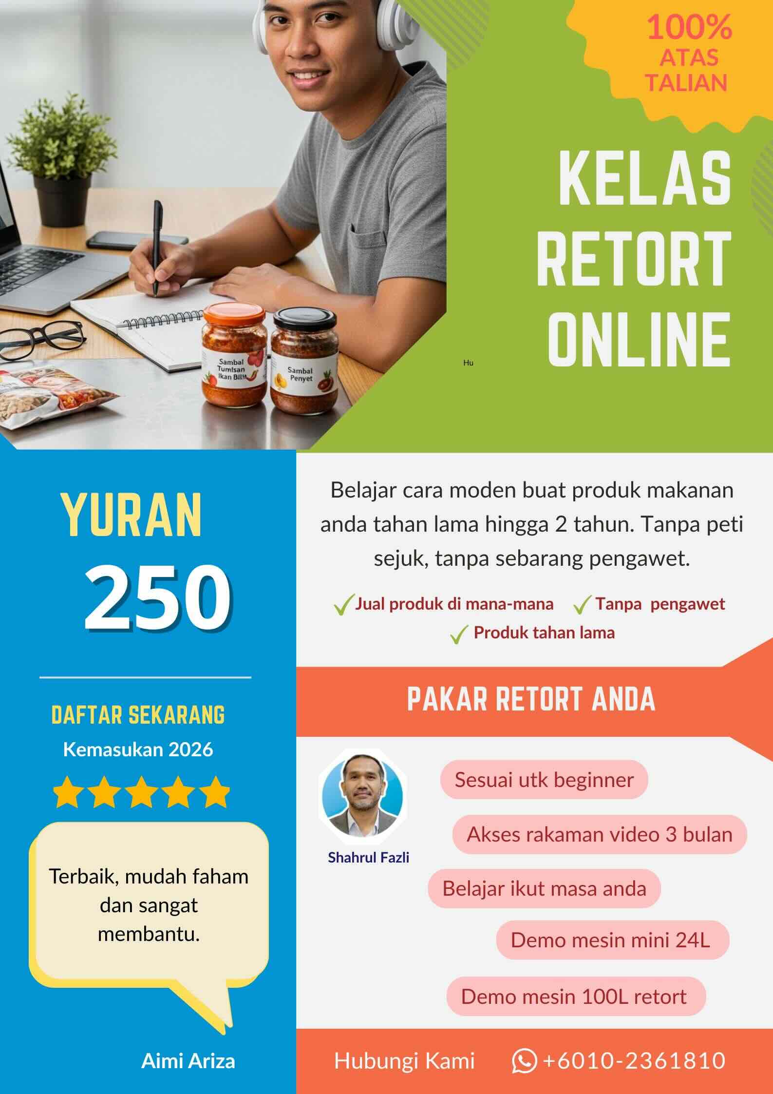 kursus retort secara 100% online